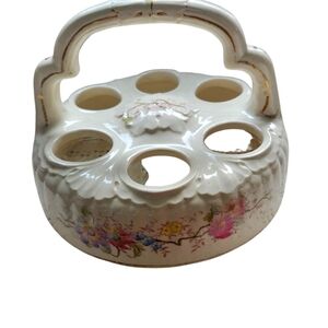 Antique Royal Bonn Franz Anton Mehlem Egg Carrier Holder Server